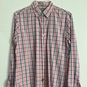 J. Crew - Medium slim fit size large- plaid shirt in pink and blue